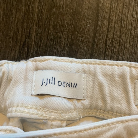 J.jill denim  authentic fit slim‎ ankle  cream /tan jeans. Worn 3x - Picture 2 of 6